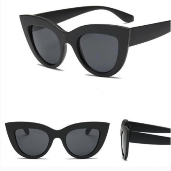 Fiona- Feline Matte Black Cat Eye Sunglasses - Picture 7 of 8